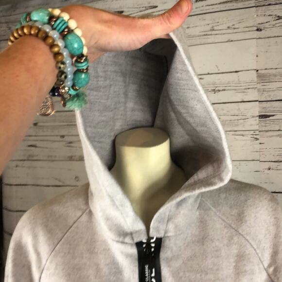 Millen charm Burgundy" free cut with a zipper with a hood gray size medium - Picture 8 of 12